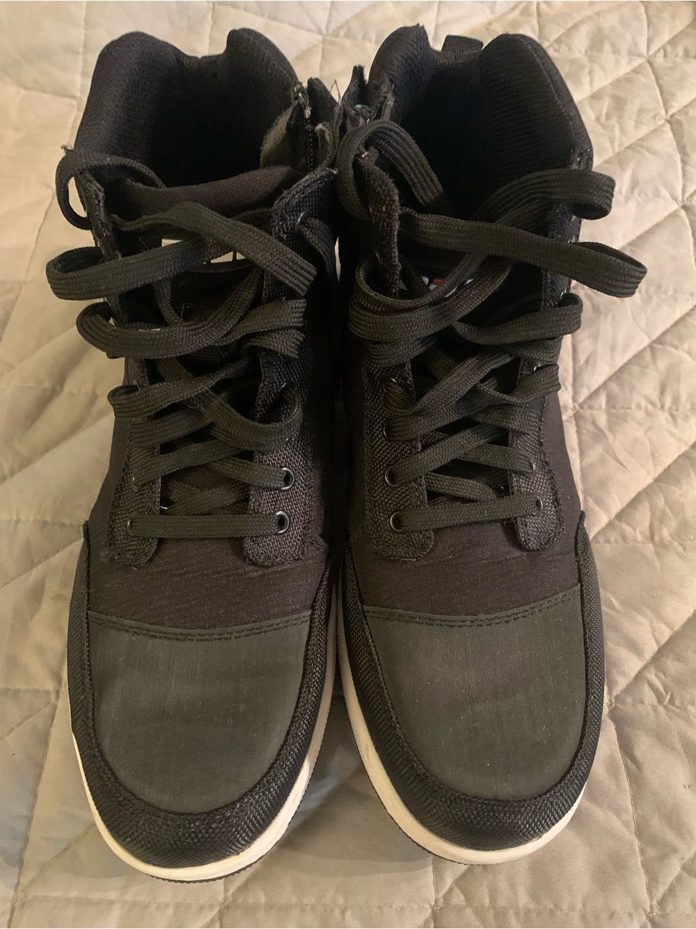 Bilt Men's Black High-Top Lace-Up Motorcycle Sneakers Size 9